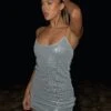 Never Late Mini Dress Steel