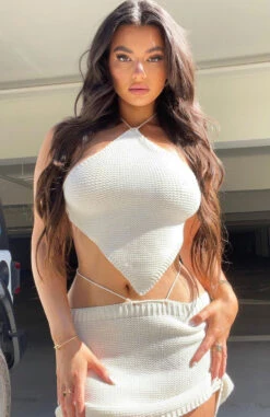 First Class Crochet Halter Off White -White Fox Sales Heather2