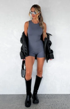 Live Freely Playsuit Charcoal 15 Live Freely Playsuit Charcoal -White Fox Sales IMG 5305