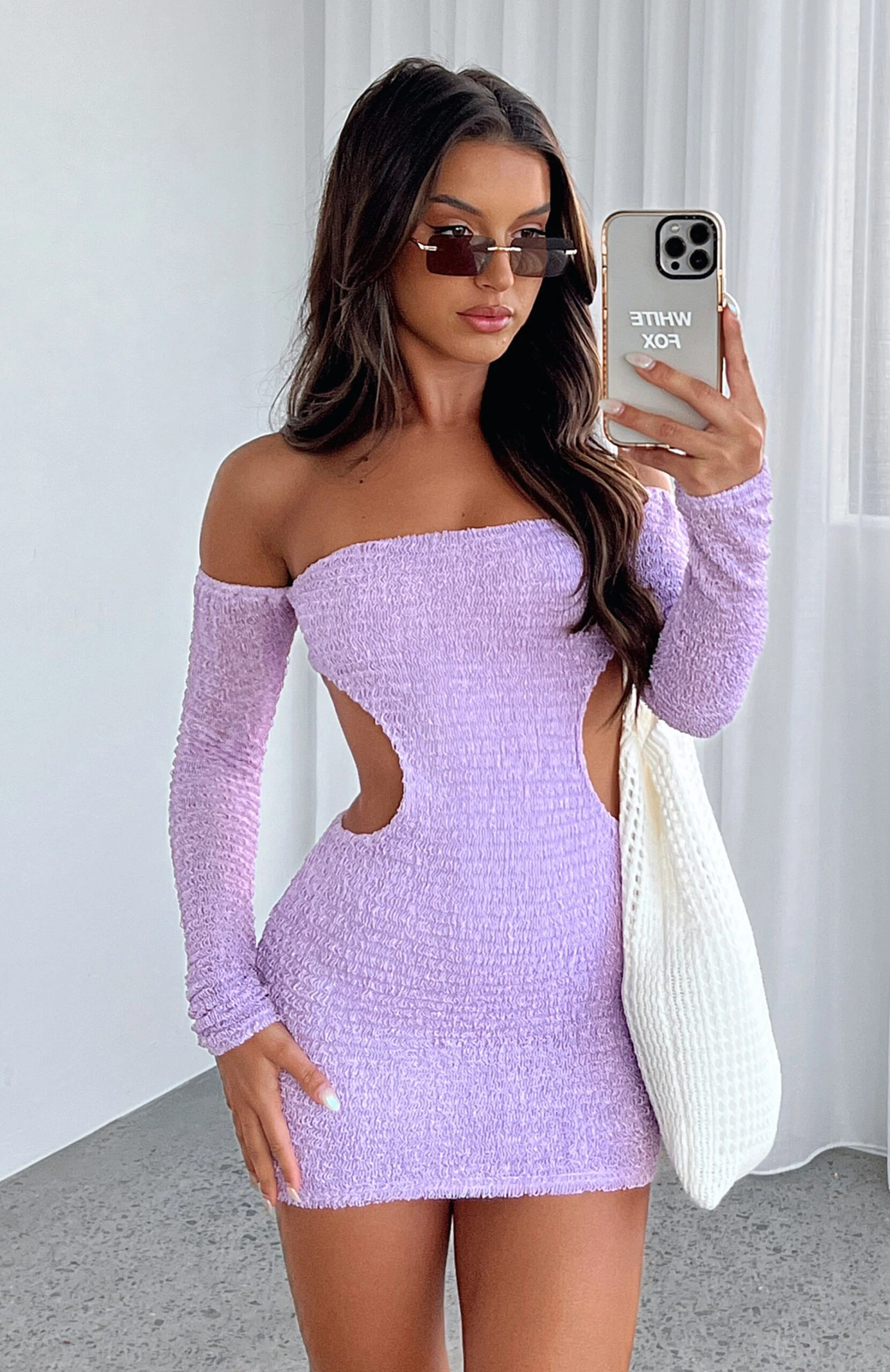 Summer's Over Long Sleeve Mini Dress Lilac 8 Summer's Over Long Sleeve Mini Dress Lilac - Image 6