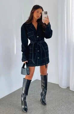 Sweet Moments Long Sleeve Denim Dress Indigo Wash -White Fox Sales IMG 8942 329ecd74 3499 44f9 a721 477f4a29887d