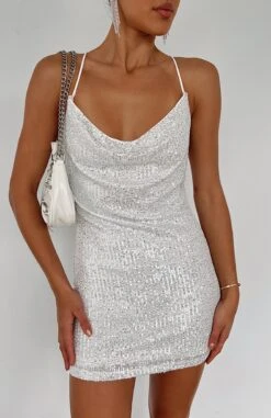 Lost In You Sequin Mini Dress Silver 13 Lost In You Sequin Mini Dress Silver -White Fox Sales IMG 9020