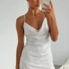 Lost In You Sequin Mini Dress Silver -White Fox Sales IMG 9021