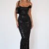 Lucky Girl Sequin Maxi Dress Black -White Fox Sales LUCKY GIRL SEQUIN MAXI DRESS 30.08.23 13