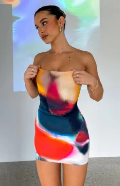 Mind Games Strapless Mini Dress Flame Aura