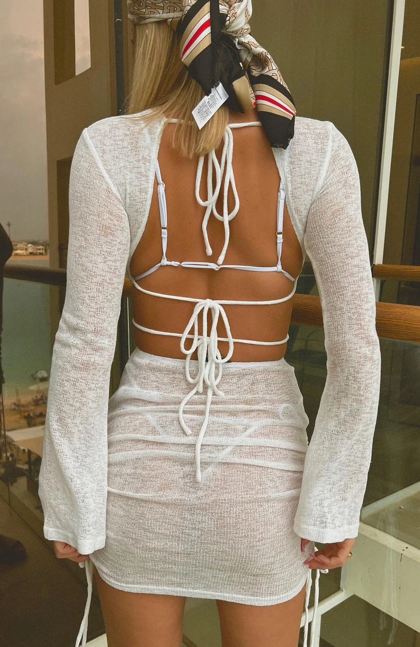 Break Free Long Sleeve Mini Dress White 14 Break Free Long Sleeve Mini Dress White - Image 12