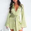 Night Out Long Sleeve Mini Dress Matcha -White Fox Sales NIGHT OUT LONG SLEEVE DRESS 23.02.23 001