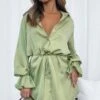 Only Gets Better Mini Dress Matcha 1 Only Gets Better Mini Dress Matcha -White Fox Sales ONLY GETS BETTER MINI DRESS 060721 0222 2