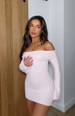 Snow Angel Long Sleeve Mini Dress Baby Pink -White Fox Sales SNOW ANGEL LS DRESS 28.06.23 07