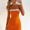 Time Of My Life Strapless Mini Dress Orange -White Fox Sales TIME OF MY LIFE DRESS 13.05.23 08