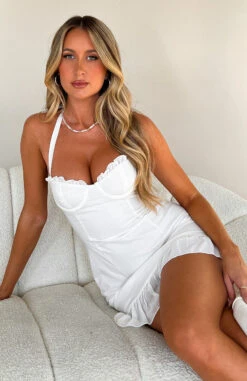 Worlds Collide Mini Dress White