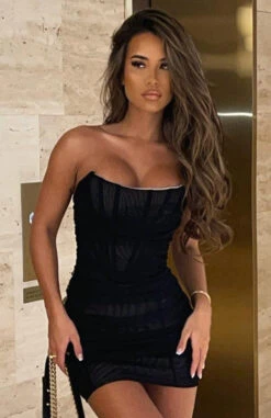 For The Night Mini Dress Black 22 For The Night Mini Dress Black -White Fox Sales sam222